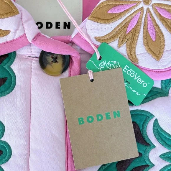 NWT Boden Women’s Fitzrovia Embroidered Jacket Size 6 Quilted Spring Coat Floral - Picture 12 of 16